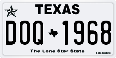 TX license plate DOQ1968