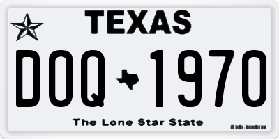 TX license plate DOQ1970