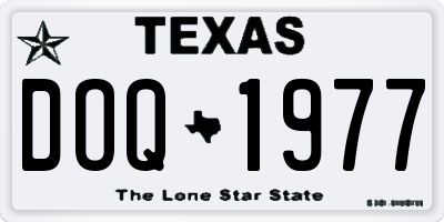 TX license plate DOQ1977