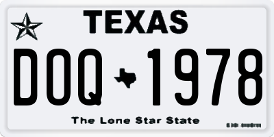 TX license plate DOQ1978