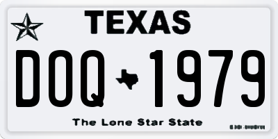 TX license plate DOQ1979