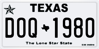 TX license plate DOQ1980