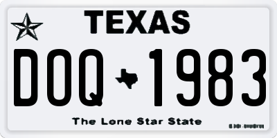 TX license plate DOQ1983