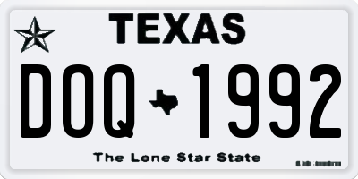 TX license plate DOQ1992