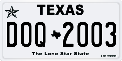 TX license plate DOQ2003