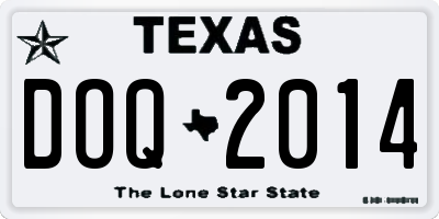 TX license plate DOQ2014