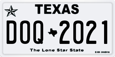 TX license plate DOQ2021
