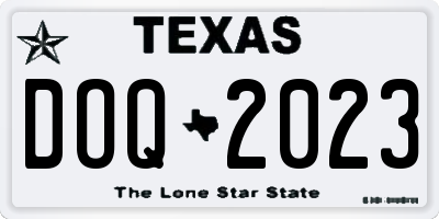 TX license plate DOQ2023