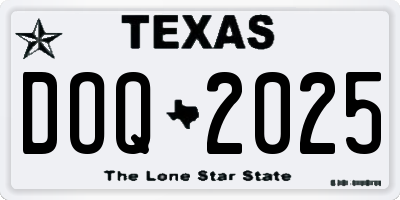 TX license plate DOQ2025