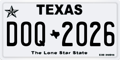 TX license plate DOQ2026