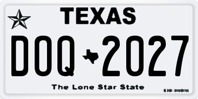 TX license plate DOQ2027