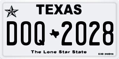 TX license plate DOQ2028