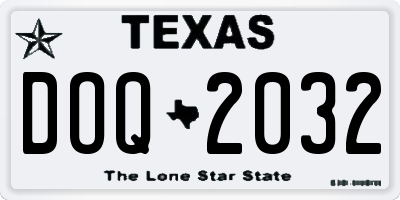 TX license plate DOQ2032