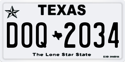 TX license plate DOQ2034