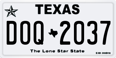 TX license plate DOQ2037