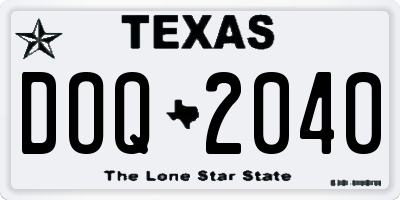 TX license plate DOQ2040