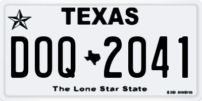 TX license plate DOQ2041