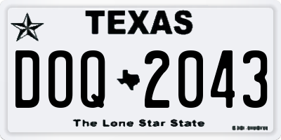 TX license plate DOQ2043