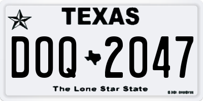 TX license plate DOQ2047