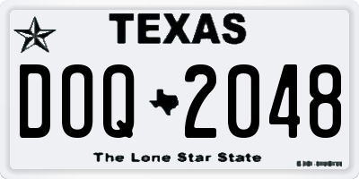 TX license plate DOQ2048