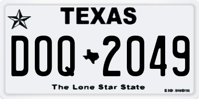 TX license plate DOQ2049