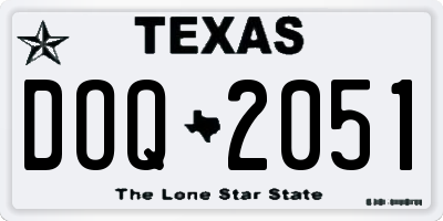 TX license plate DOQ2051
