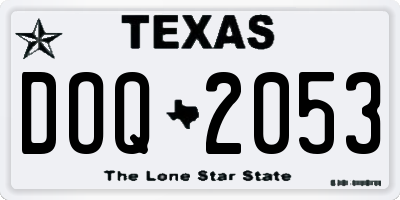 TX license plate DOQ2053