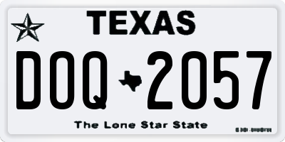 TX license plate DOQ2057