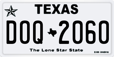 TX license plate DOQ2060
