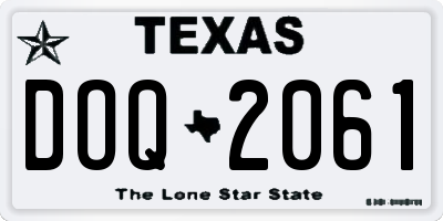 TX license plate DOQ2061