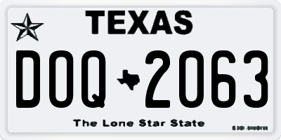 TX license plate DOQ2063