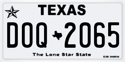 TX license plate DOQ2065