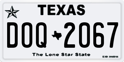 TX license plate DOQ2067
