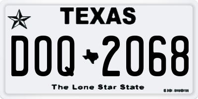TX license plate DOQ2068