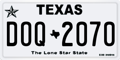 TX license plate DOQ2070