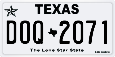 TX license plate DOQ2071