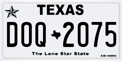 TX license plate DOQ2075