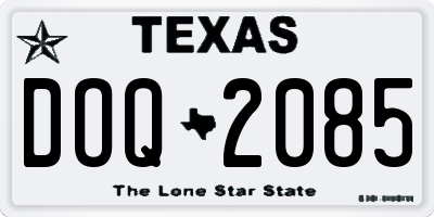 TX license plate DOQ2085