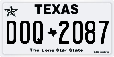 TX license plate DOQ2087