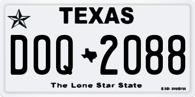 TX license plate DOQ2088