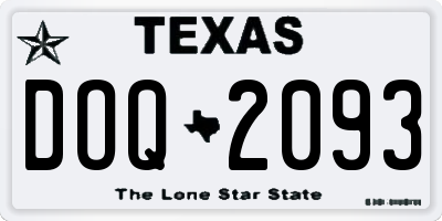 TX license plate DOQ2093