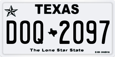 TX license plate DOQ2097