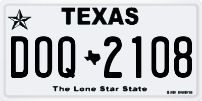 TX license plate DOQ2108