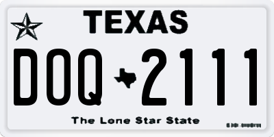TX license plate DOQ2111