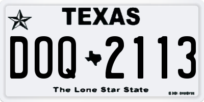 TX license plate DOQ2113