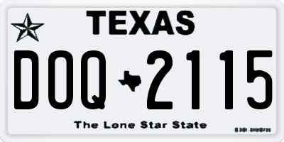 TX license plate DOQ2115