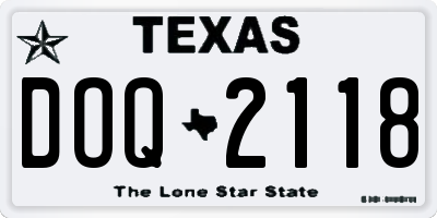 TX license plate DOQ2118