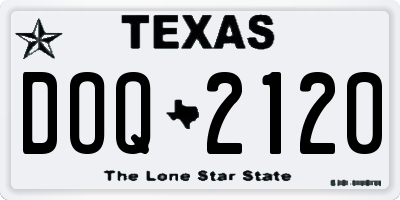 TX license plate DOQ2120