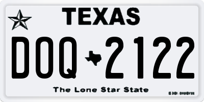 TX license plate DOQ2122