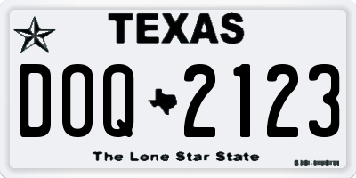 TX license plate DOQ2123
